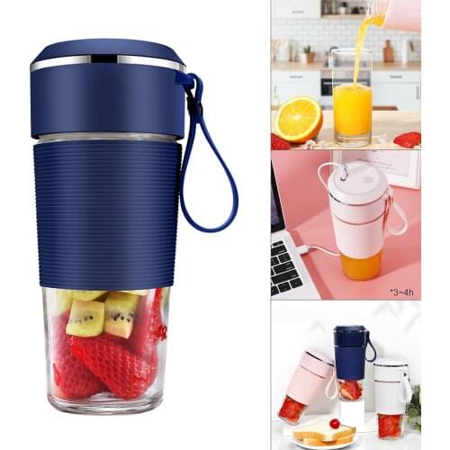 Juice Cup 300mL Mini Personal Portable Cordless Juicer Cup Smoothie Maker with USB Charging for Office Travel