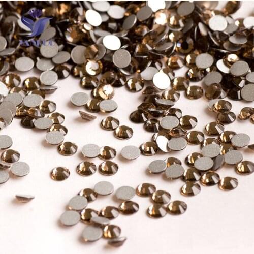 YANRUO 2058NoHF SS20 1440Pcs Smoked Topaz Non Hot-Fix Rhinestones Glue On Wedding Appliques For Clothing