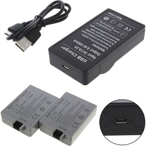 USB Battery Charger For Canon LP-E5 EOS 1000D 450D 500D Kiss F Kiss X2 Rebel Xsi LX9B