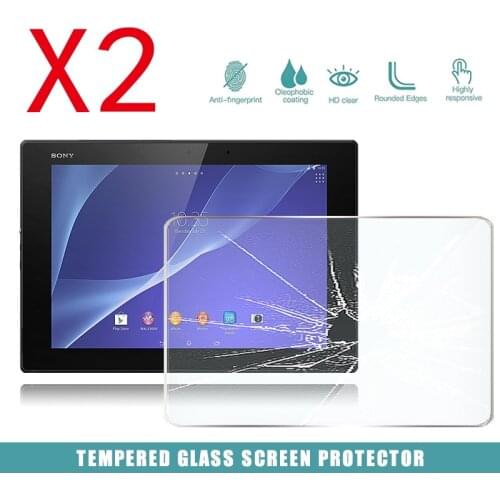 2Pcs Tablet Tempered Glass Screen Protector Cover for Sony Xperia Z2 Tablet LTE Anti-Scratch breakage HD tempered film
