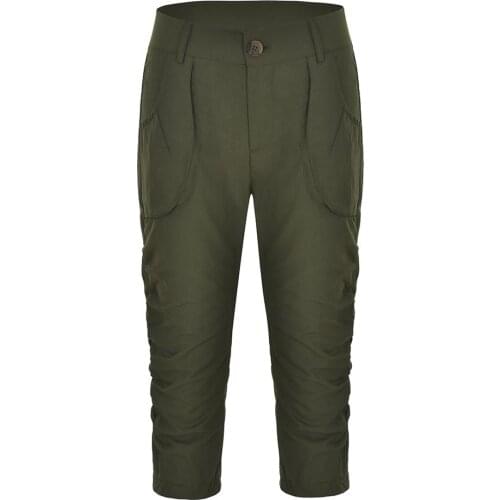 2020 Summer Autumn Ladies 3/4 Trousers Womens Three Quarter Elasticated Waist Casual Capri Cropped Pants