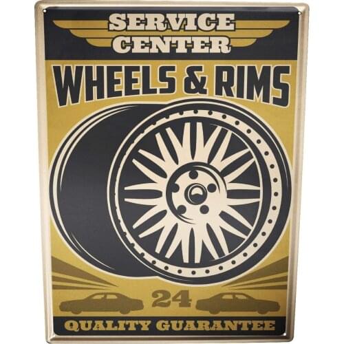 SINCE 2004 tin Plate Nostalgia car Retro Wheels and Rims