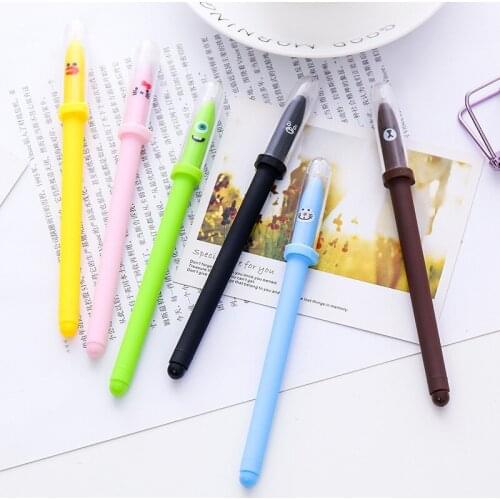 1PC New Creative Lovely Korean One Eyed Animal Gel Pens Signing Pen For Kids Novelty Gift Stationery School Supplies