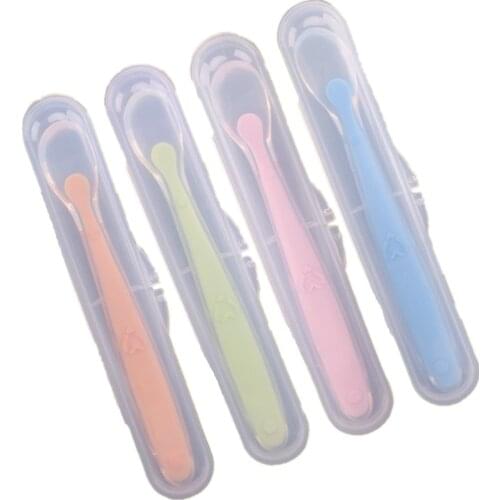1 Piece Baby Toddler Food Grade Spoon Box Kids Storage Case Box Holder for Baby Silicone Spoon Travel Transparent Storage Box