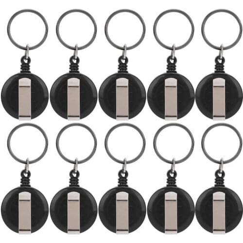 10Pcs/Set Nylon Rope Telescopic Key Chain Easy Pull Buckle Anti-Theft Key Chain Ring Resilience Key Chain Ring