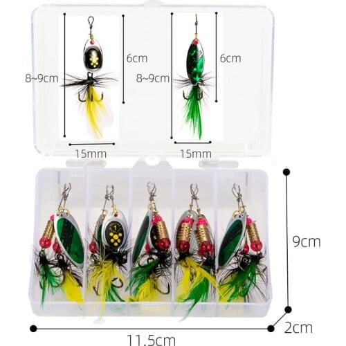 10pcs Fishing Spoon Lures Spinner Bait fishing Wobbler Bait Spinnerbait with Box Random colour