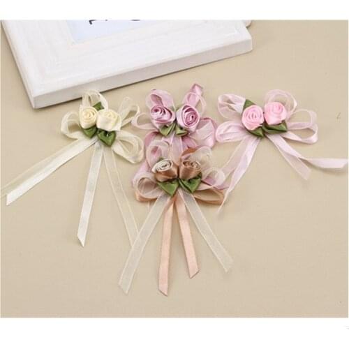 10 pcs DIY ribbon flower for sock decoration flower and garment wedding decoration accessory ribon flower