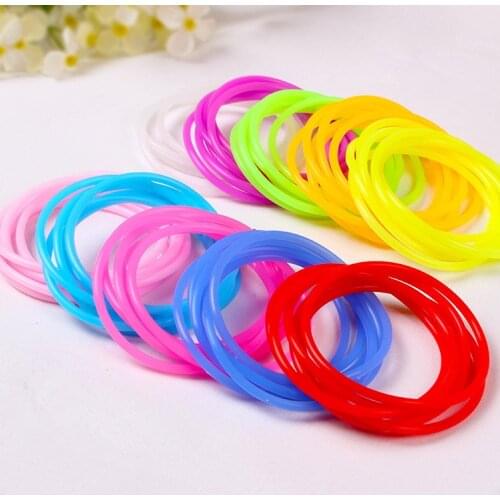 2015 fashion Multicolor elastic gum for bracelets Silicone rubber bracelet Hand Hair ring Trailing women band rope accessories