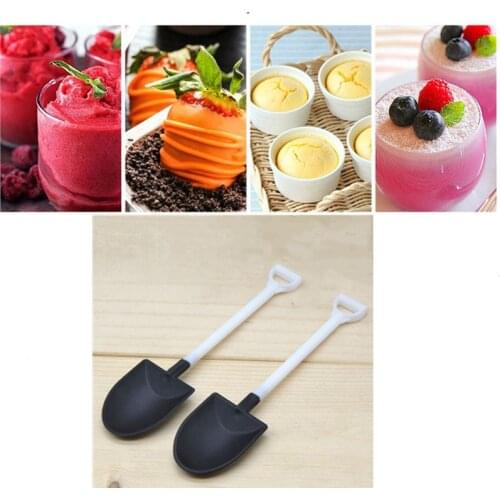 New 5/10PC Plastic Disposable Mini Shovel Spoon Potted Ice Cream Cake Spoon For Children Dessert Tea Coffee Spoons Kitchen Tools