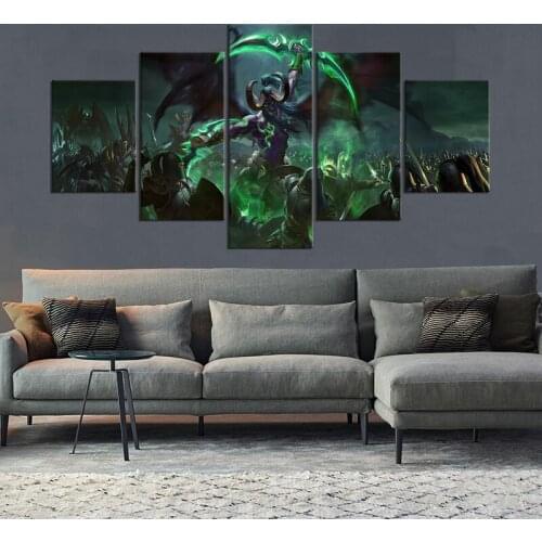 No Framed Canvas 5Pcs World of Warcraft Game Decorative prints Wall Posters Paintings Home Decor Accessories Bedroom Decoration