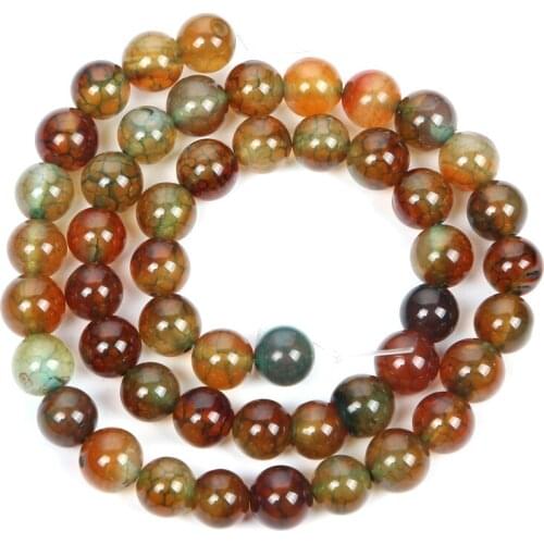 6-12mm Natural Stone Beads Round Smooth Peacock Grain Stone Loose Beads For Jewelry Making DIY Charm Bracelet Necklace Handmade