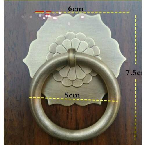 Hardware accessories bronze ring cabinet copper bronze small handle Chinese antique copper furniture drawer accessories 04