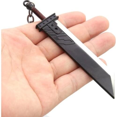 Game Final Fantasy 7 Cloud Strife Weapon Buster Sword Alloy Keychain Keyring Keyfob Key Chain Accessories Gift