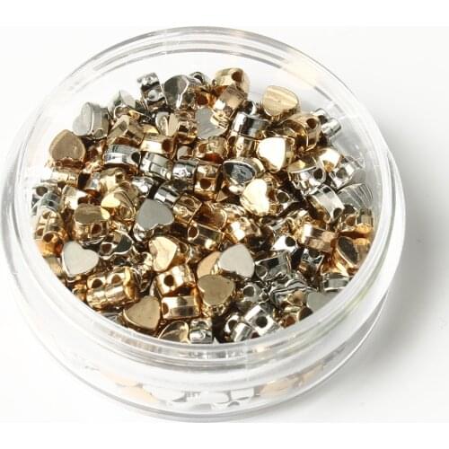 Gold Silver Plated Heart Shape CCB Beads Supply Loose Ore For Waist Beads Jewelry Making Accessories DIY Handmade Charm Bracelet