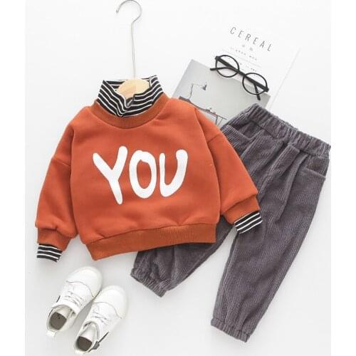 Childrens 1-4Years Old Babys Autumn and Winter Foreign Trade Childrens Clothes Boys Plush Suit Boys Fashionable Sweater