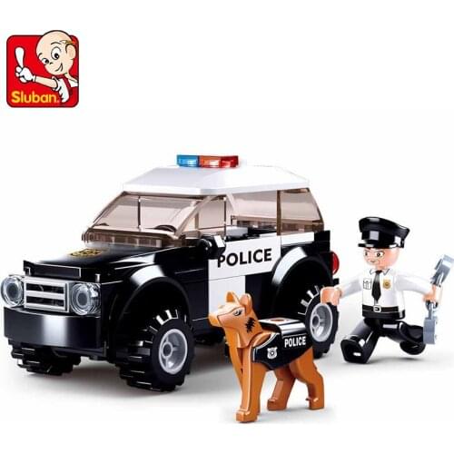 Sluban Police SUV Patrol Car Bricks Toys Gifts 78pcs Puzzle Assembly Toy Police Series B0639 Over 6 years old Boys