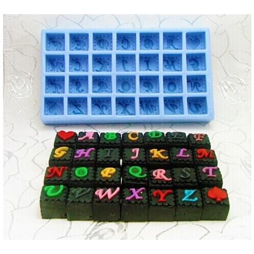 DIY Hot 3D English alphabet shaped handmade soap mold candle molds silicone mould Chocolate Candy Moulds Form of Cake