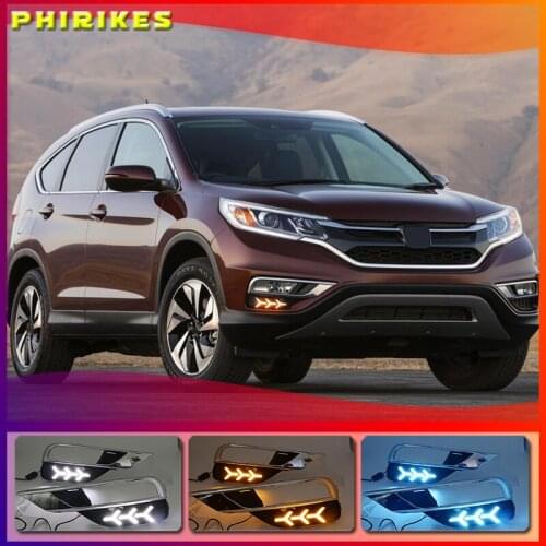For Honda CRV CR-V 2015 2016 LED Car DRL daytime running light Bumper Front Fog lamp Turn Signal yellow