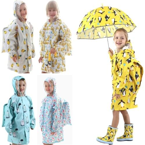 85-145CM Waterproof Raincoat For Children Kids Baby Rain Coat Gear Poncho Boys Girls Primary School Students Jacket