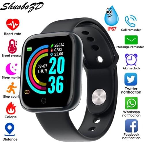 New Y68 Smart Fitness Bracelet Blood Pressure Heart Rate Monitor Pedometer Cardio Bracelet Men Women Smart Watch for IOS Android