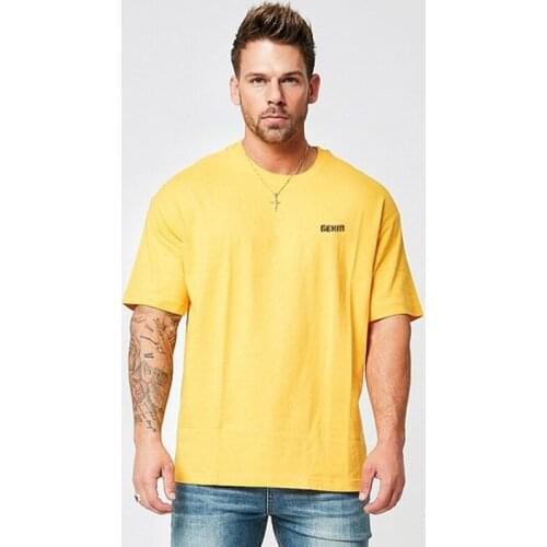 Casual Loose T-shirt Men Print Short sleeve t shirt Summer Gym Fitness Workout Cotton Tee shirt 2020 New Male Tees Tops Clothes