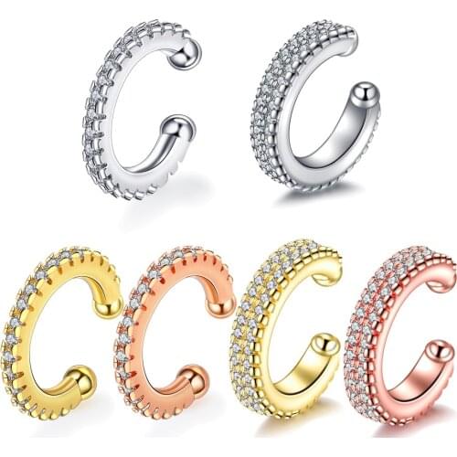 1PC Copper Crystal Gem Fake Septum Rings Hanger Clip on Nose Hoop Clicker Rings Rose Gold Faux Earring Piercings Body Jewelry