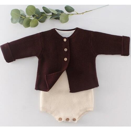 Baby Girls Clothes Knitted Set Newborn Baby Clothes 100% cotton Baby Romper For Boys Girls Romper Baby Sweater For Girl Cardigan
