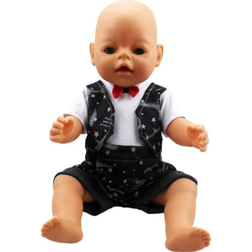 Cowboy Dress Doll Clothes Wear fit 43cm Baby Doll Clothes and Accessories, Children best Birthday Gift