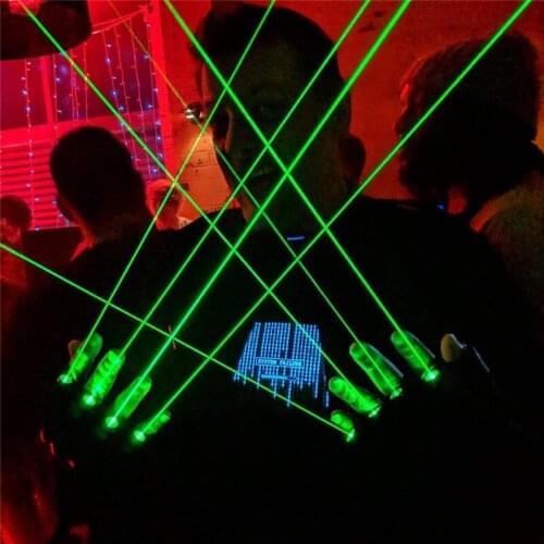 LASER GLOVES WITH GREEN LED FOR NIGHTCLUB
