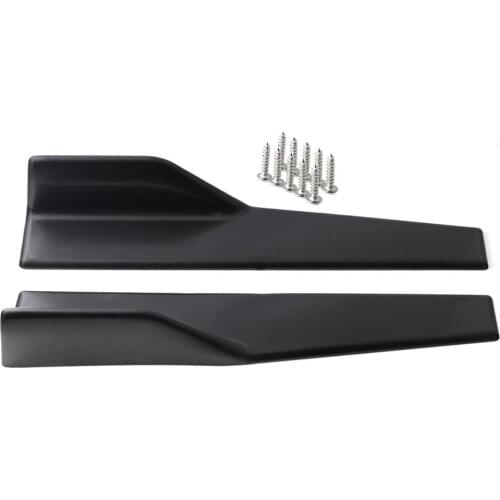 Left Right Rear Bumper Lip Diffuser Splitter Side Skirt PP Universal Winglets Diffusers Protector Carbon Fiber Look Glossy Black