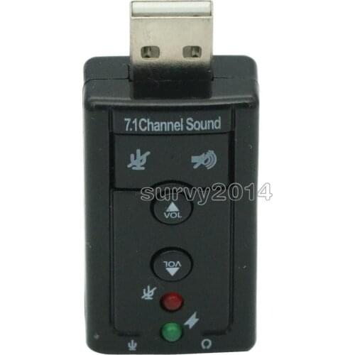 Mini USB 2.0 3D Virtual 12Mbps External 7.1 Channel Audio Sound Card Adapter Audio Sound Card Adapter Portable Mini USB 2.0