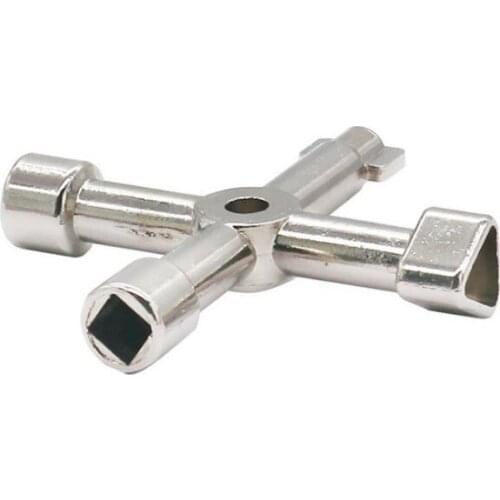 Multifunctional triangle tools key 4 ways plumber keys for elevator train door water meter valve