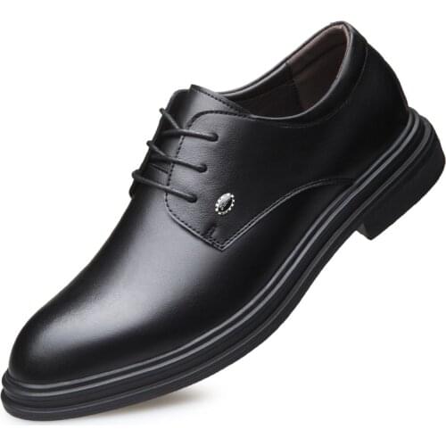 2020 New Spring Men Cow Leather Shoes 38-44 Anti-slip Soft Rubber Outsole Man Casual Bussiness Leather Shoes