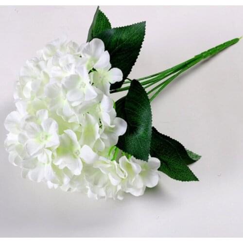 New Arrival 1Pcs 6 Heads Rural Style Artifical Silk Flower Hydrangea Wedding Decorative Simation Bouquet 7 Colour Free Shipping