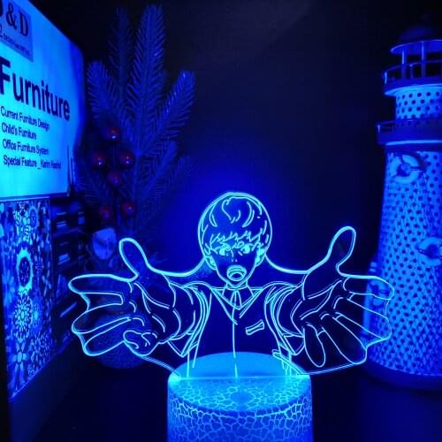 The Promised Neverland Anime LED Night Light Devilman Crybaby Figure 3D Illusion Lamp Bedroom Decoration Table Lamp Kids Gifts