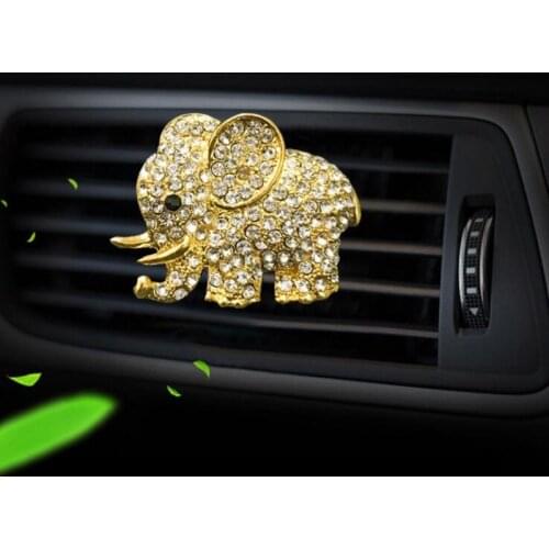 Air Freshener Diamond Crystal Fragrance Air Outlet Clip Elephant Car Perfume Car-styling Auto Decoration