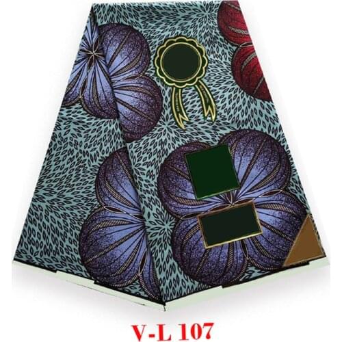 Excellent design veritable real cotton wax real nigerian cotton african wax flower design hot sale V-L 107