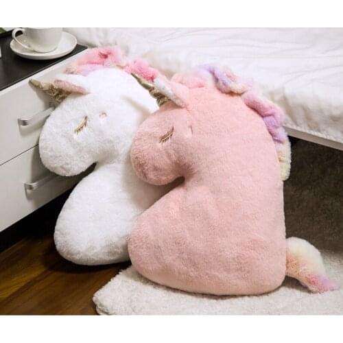 Pink Unicorn Plush Toy Soft Plushie Pillows Baby Sleeping Accompany Body Pillows Stuffed Animals Cartoon Birthday Kids Gifts
