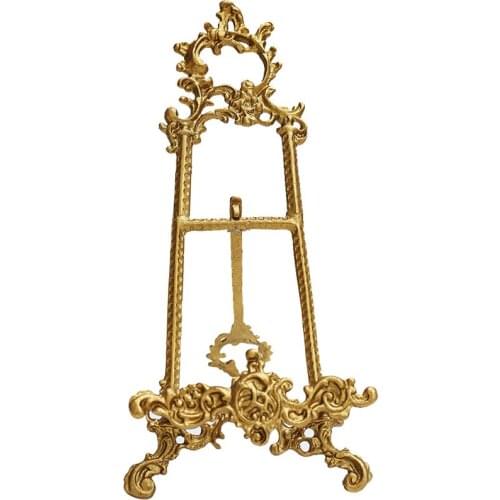 Royal style carving antique gold metal book stand