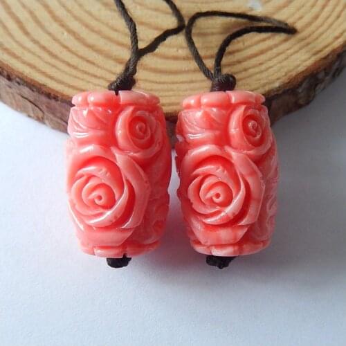 Pink Conch Shell, Selling Carved Flower Earrings Bead,Carving Supply, Charms Women Jewelry Gift Gem Customized ,23x15mm,9.3g
