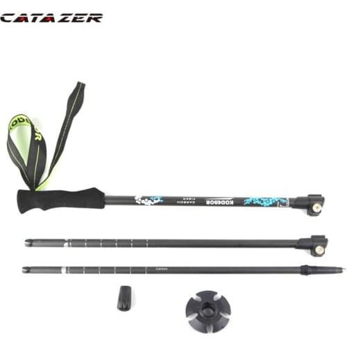 Catazer 3 Series Carbon Fiber Cane Telescopic Three-section Outer Lock Folding Walking Stick Trekking Pole Walking Cane