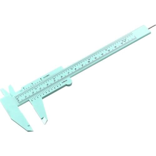 Uxcell Vernier Caliper 150mm Mini Double Scale Plastic Ruler Measuring Tool Green