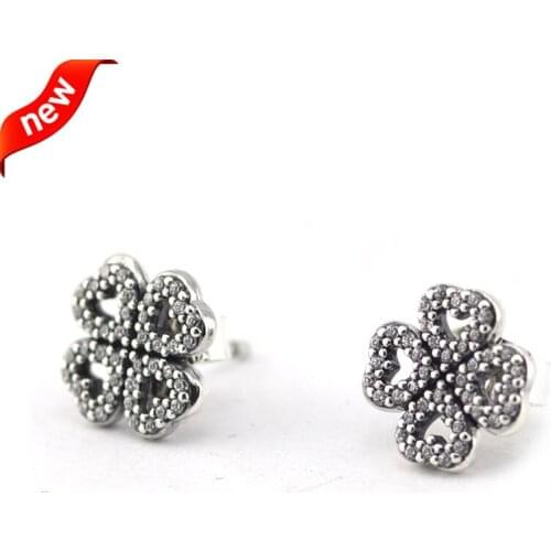 CKK Silver 925 Jewelry Stud Earrings Petals of Love For Women Sterling Silver Earrings Anniversary Gift