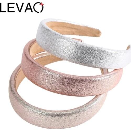 LEVAO 1pc Wide Glossy Hairbands Solid Color Headband Hair Band Headwear Bezel Hair Accessories For Woman ободок с заколками