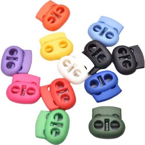 10pcs Mixed Colorful 5 Mm Hole Plastic Stopper Cord Lock Bean Toggle Clip Apparel Shoelace Sportswear Lanyard Accessories