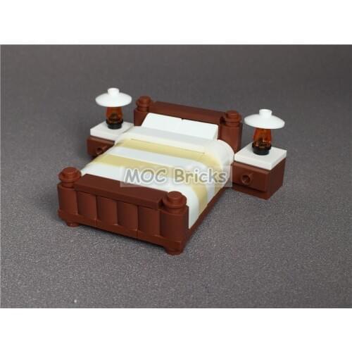 2pcs/lot MOC Bricks DIY decoration Furniture Double bed NO.1 Educational Building Blocks figure Toys for Children Xmas gifts
