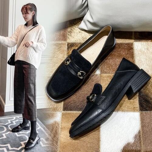 2020 Two Ways british nubuck oxfords shoes women espadrilles ballerina woman flats student buckle band loafers large size 34-43