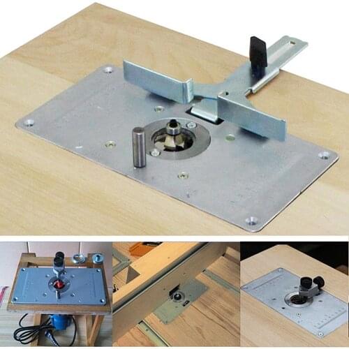 235*120*8mm Router Table Insert Plate Woodworking Benches Aluminium Wood Router Trimmer Models Engraving Machine with Ring Tools