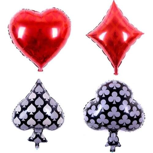 4pcs/lot Playing Card Helium Foil Balloons Event Party Suppliers Kids Inflatable Toys Birthday Party Decoration Kids