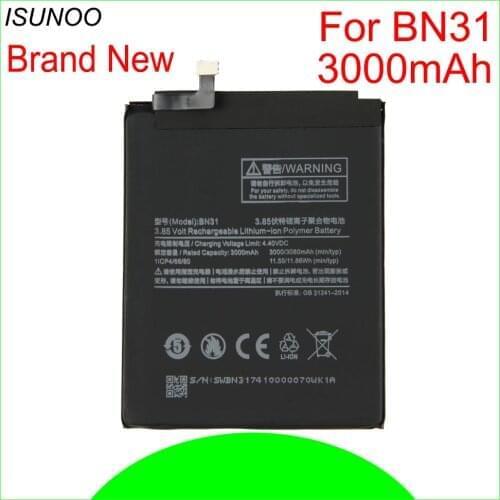 ISUNOO BN31 Battery For Xiao Mi Mi 5X Mi5X for Redmi Note 5A 5A pro 3000mAh